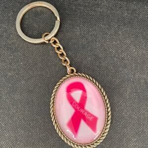 Vintage breast, cancer awareness keychain